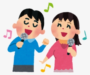 カラオケを歌う男性と女性のイラスト - Sing A Song Animation