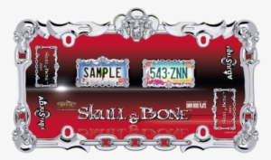 Skull And Bone License Plate Frame Chrome