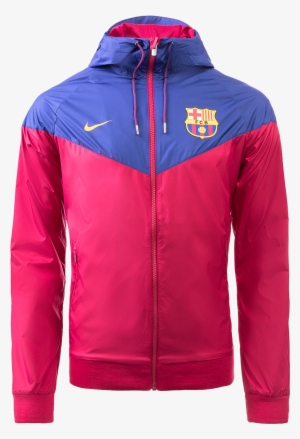 Fc Barcelona Nsw Authentic Woven Windrunner - Barcelona Windrunner Red And Blue