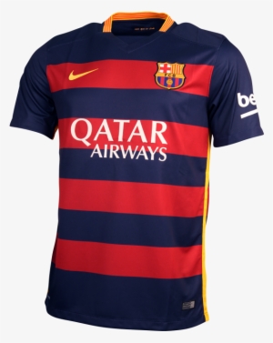 Fc Barcelona 2015/16 Men's Official Home Jersey - Neymar Autographed Jersey - Jr. Qatar Airways Nike