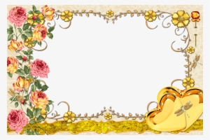 Large Transpa Gold Frame With Flowers Gallery Yopriceville