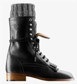 Calfskin Combat Boots With - Boot