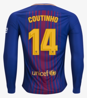Philippe Coutinho Barcelona 17/18 Long Sleeve Home - Barcelona Messi Jersey