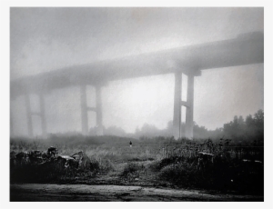 Foggy Day And The High Bridge - Monochrome