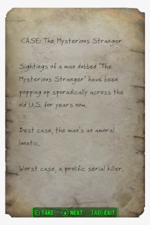 Mysterious Stranger Note - Vellum