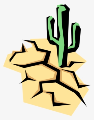 Vector Illustration Of Desert Vegetation Succulent - Illustration