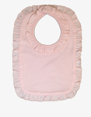Personalized Infant Bib Pink Ruffle - Beige