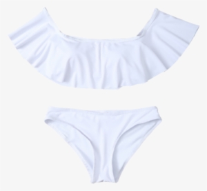 Ruffles Off Shoulder Bikini Swimwear - Underpants
