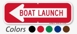 Boat Launch Left Arrow Directional Sign - Valet Parking Sign