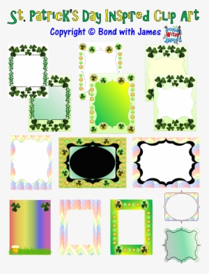 Patrick's Day Inspired Backgrounds, Borders, And Frames - Clip Art