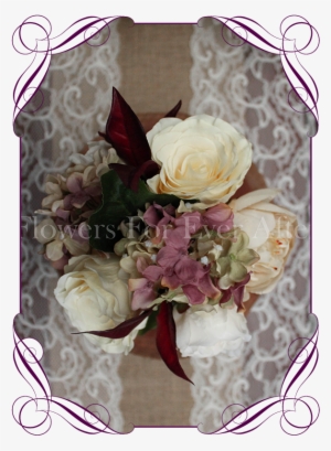 Vine Pastel Burgundy Table Posy Flowers For Ever After - Flower