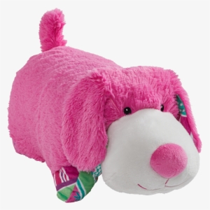Colorful Pink Puppy Pillow Pet - Transparent Doy Toy