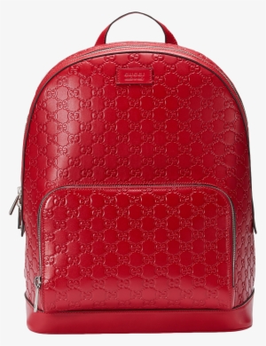 Gucci Signature Backpack Monogram Gg Front Zipper Pocket/embossed - Red Gucci Bag Men