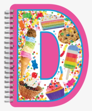 D Initial Notebook - Iscream Letter D Shaped Spiral Bound Lined Page 6.5"