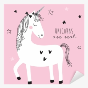 Magic Cute Unicorn Vector Illustration Sticker • Pixers® - Cute Unicorns