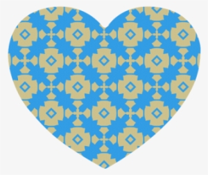Blue Gold Geometric Heart-shaped Mousepad - Geometry