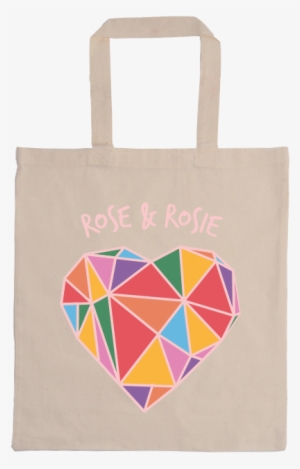 Geometric Rainbow Heart Tote Bag - Tote Bag