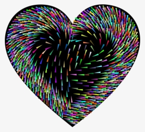 Abstract Art Chromatic Colorful Geometric Heart - Heart