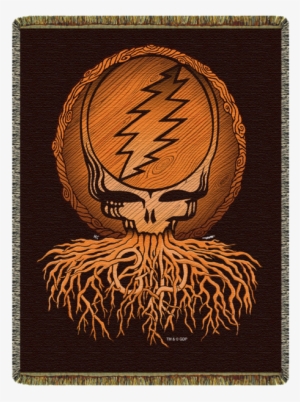 A Woven Cotton Blanket With A Wood Grain Grateful Dead - Evening With Friends Tapestry Throw By Terry Redlin