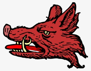 A Boar's Head Proper [colorized From Old Woodcut] - Boar Head Clip Art