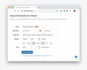 The Email Scheduler Window Presents A List Of All Your - Email