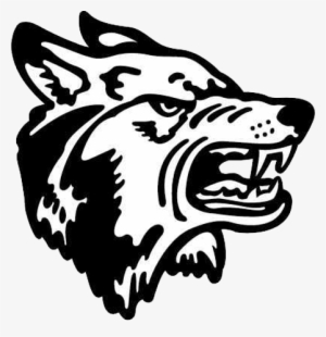 Drawn Howling Wolf Symbol - Growling Wolf Clip Art