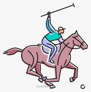 Polo Player About To Strike The Ball Royalty Free Vector - Polo Sport Clipart