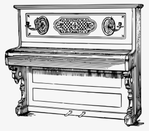 Very Old Piano Line Clipart - Piano