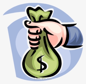 Hand Holding Bag Of Money Royalty Free Vector Clip - Hand Holding Money Bag