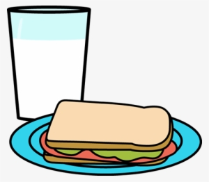 Cool Glass Of Milk Clipart Glass Of Milk And Sandwich - Cartoon Sandwich On Plate