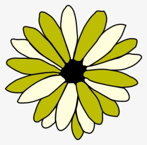 This Free Clipart Png Design Of Green And Ivory Daisy - Single Flower Coloring Flower