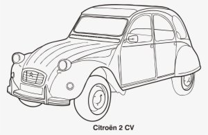 Car Car Outline Cars Citroen - Drawing 2cv