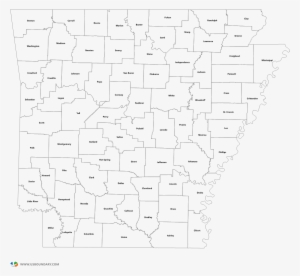 Arkansas Counties Outline Map - Line Art
