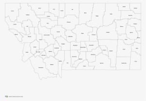 Montana Counties Outline Map - Montana County Map Printable