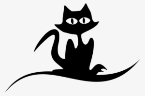 Cat Halloween Black Silhouette Spooky Anim - Cat Silhouette