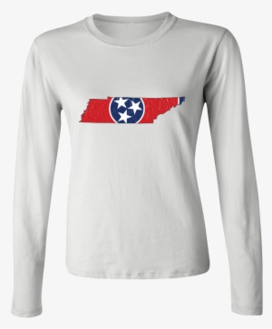 Tennessee Flag State Outline Red Womens Long Sleeve - Women's Long Sleeve
