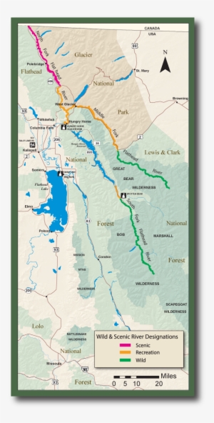 An Overview Map Of The 3 Forks Of The Flathead Wild - Flathead Lake Map