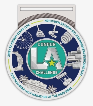 For The Conqur La Challenge, Eligible Runners Will - Pasadena Half Marathon Medal
