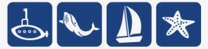 Submarine, Whale, Sailboat And Starfish In Rounded - Smile