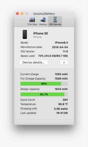 Coconutbattery Showing Ios Battery Health - Iphone 電池 檢測 軟體