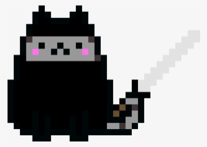 Pusheen Cat Is Awesome Ninja Style - Pixel Pusheen