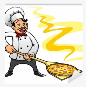 Cartoon Baker Chef Cooking Pizza Self-adhesive Wall - Pizza Comic