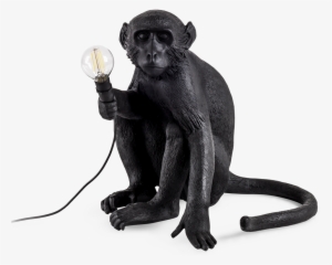 Seletti Outdoor Monkey Lamp, Sitting - Seletti Monkey Lamp Black Sitting Black