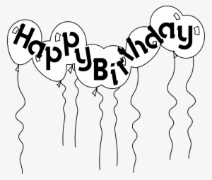Happy Birthday Balloon Clipart Black And White - Happy Birthday Gif Countdown