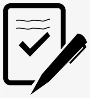 Notepad Pen, Writing Pad, Pencil, Paper Icon - Check Mark