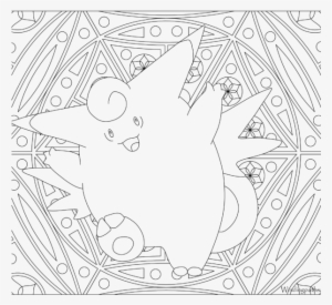 Adult Pokemon Coloring Page Clefable - Pokemon Hard Coloring Pages