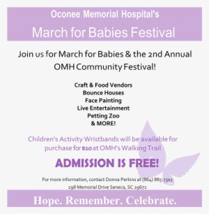 Oconee Memorial Hospital Is Hosting A March For Babies - August 2011 Calendar Printable