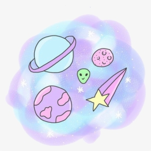 Space Theme, Overlays Tumblr, Planet Drawing, Galaxy - Cute Drawings Pastel