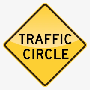 Traffic Circle - Slower Traffic Keep Right Sign