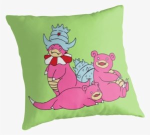 "slowpoke, Slowbro, And Slowking" Throw Pillows By - Throw Pillow
